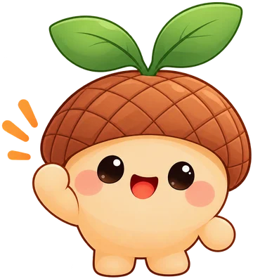 Le petit gland, mascotte de Refeel, qui fait coucou